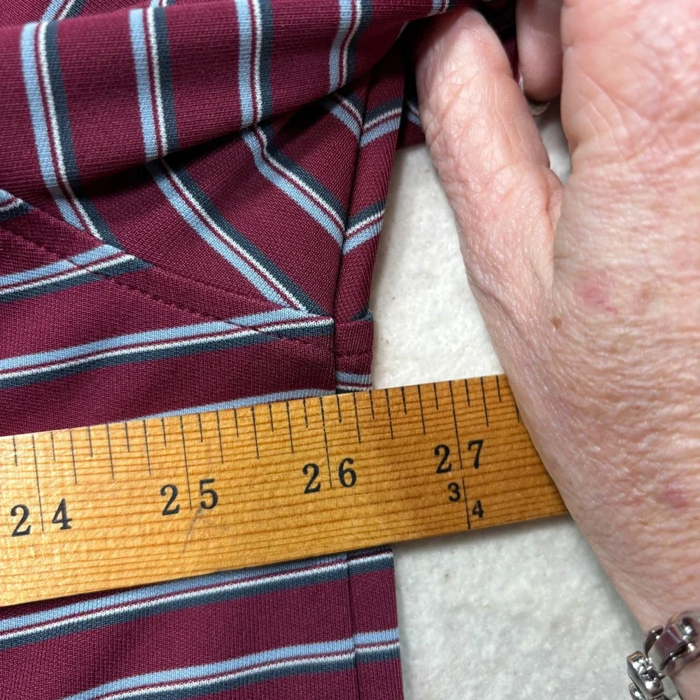 Under Armour HeatGear Mens 3XL Striped Polo SBurgundy‎ Grey Short Sleeve  #947
